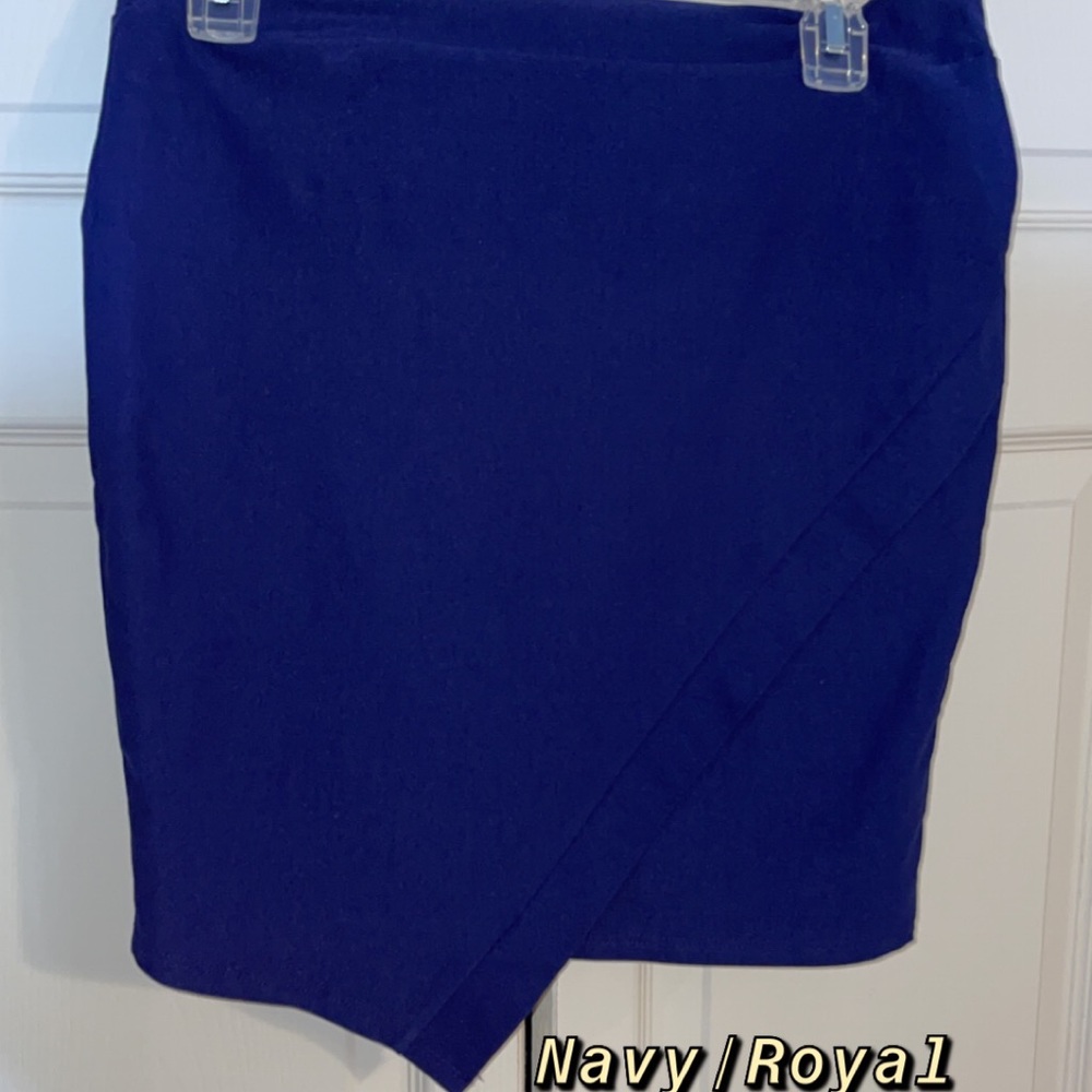 Navy/royal blue envelope pencil skirt